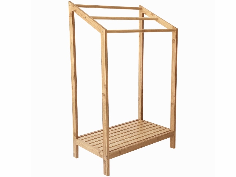Top-tier Bamboo Towel Rack with Three Bars - KD Eco-Friendly Bathroom Storage